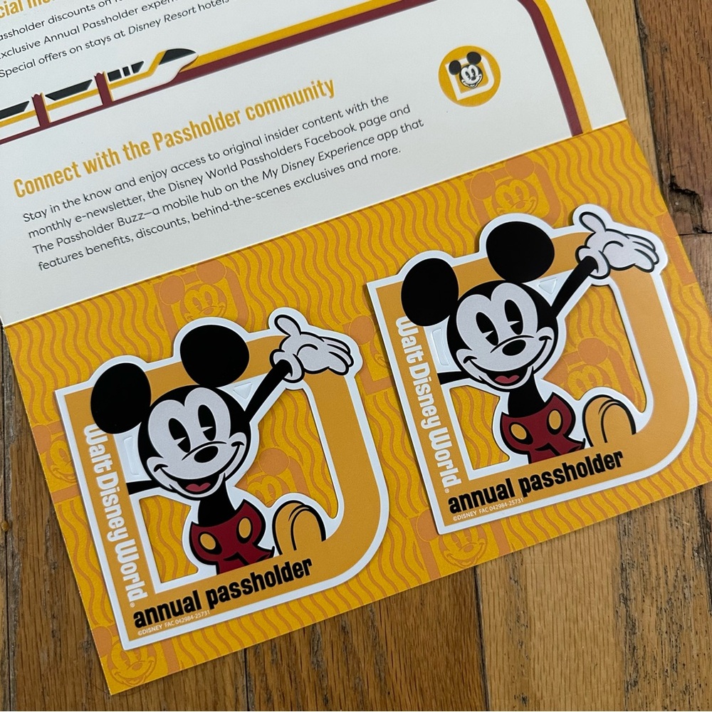 NEW Disney Parks Annual Passholder Mickey Mouse Magnet (Set of 2)